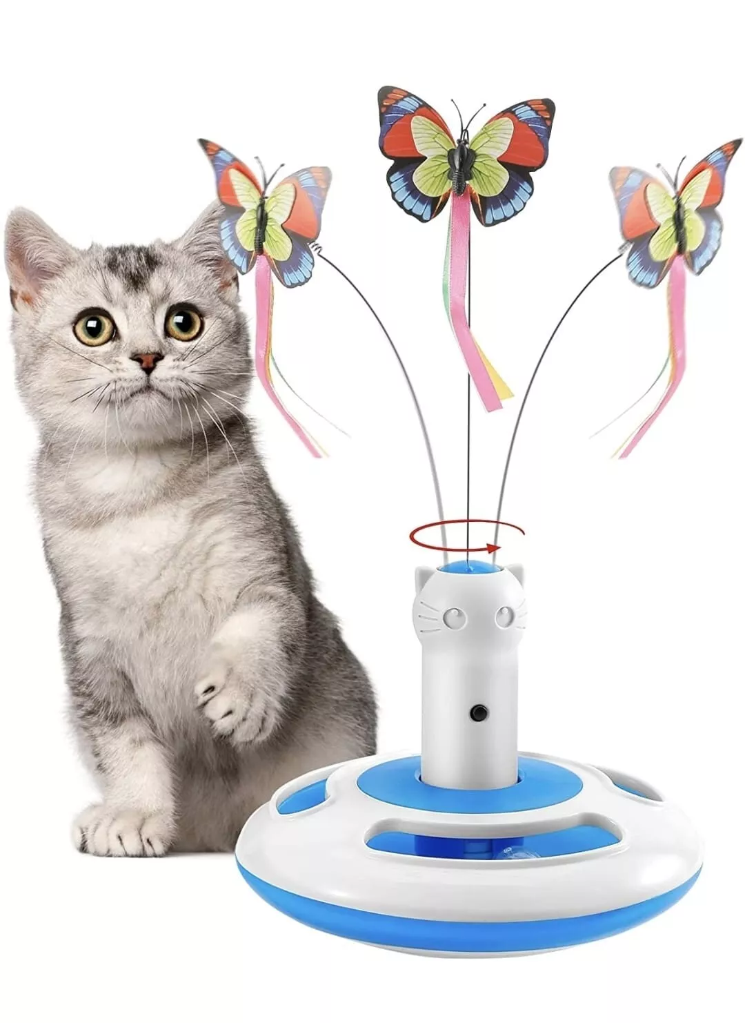 WhiskerWhirl Juguete Giratorio Automático para Gatos 🐱🎡